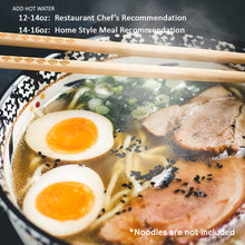 Load image into Gallery viewer, add hot water, 12-14oz restaurant chef's recommendation, 14-16oz home style meal recommendation, onodles are not included
